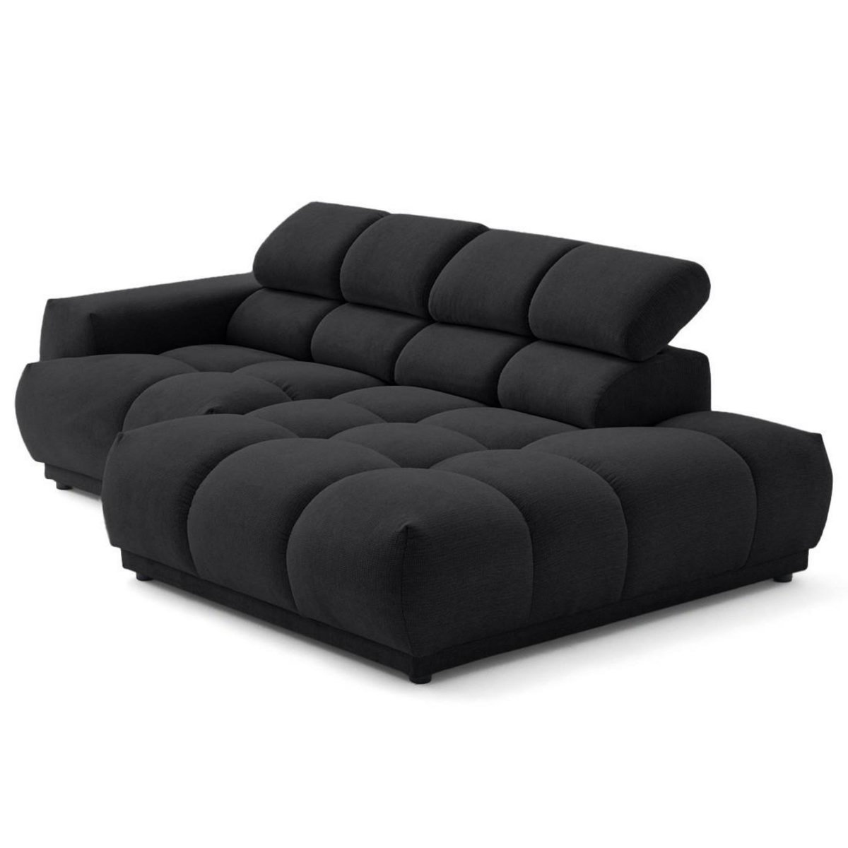 LISA DESIGN Matera - canapé d'angle droit 3 places avec têtières réglables en tissu texturé