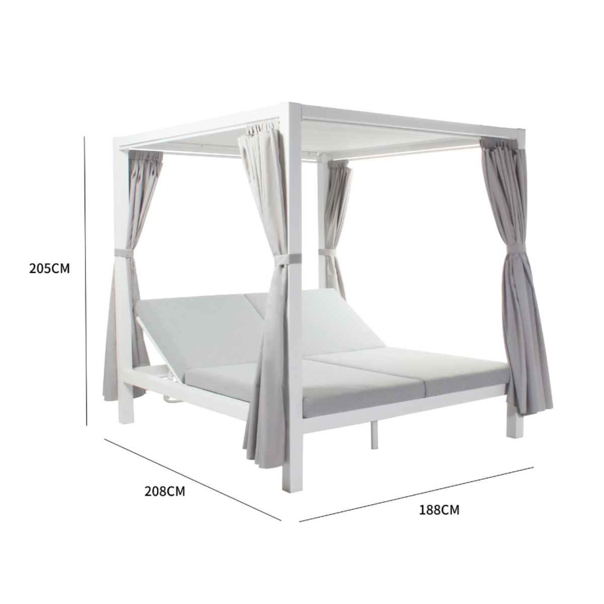 CONCEPT USINE Lit de jardin 2 places gris CORDOUE