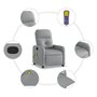 Voir la diapositive 6 : VIDAXL Fauteuil de massage inclinable Gris clair Tissu