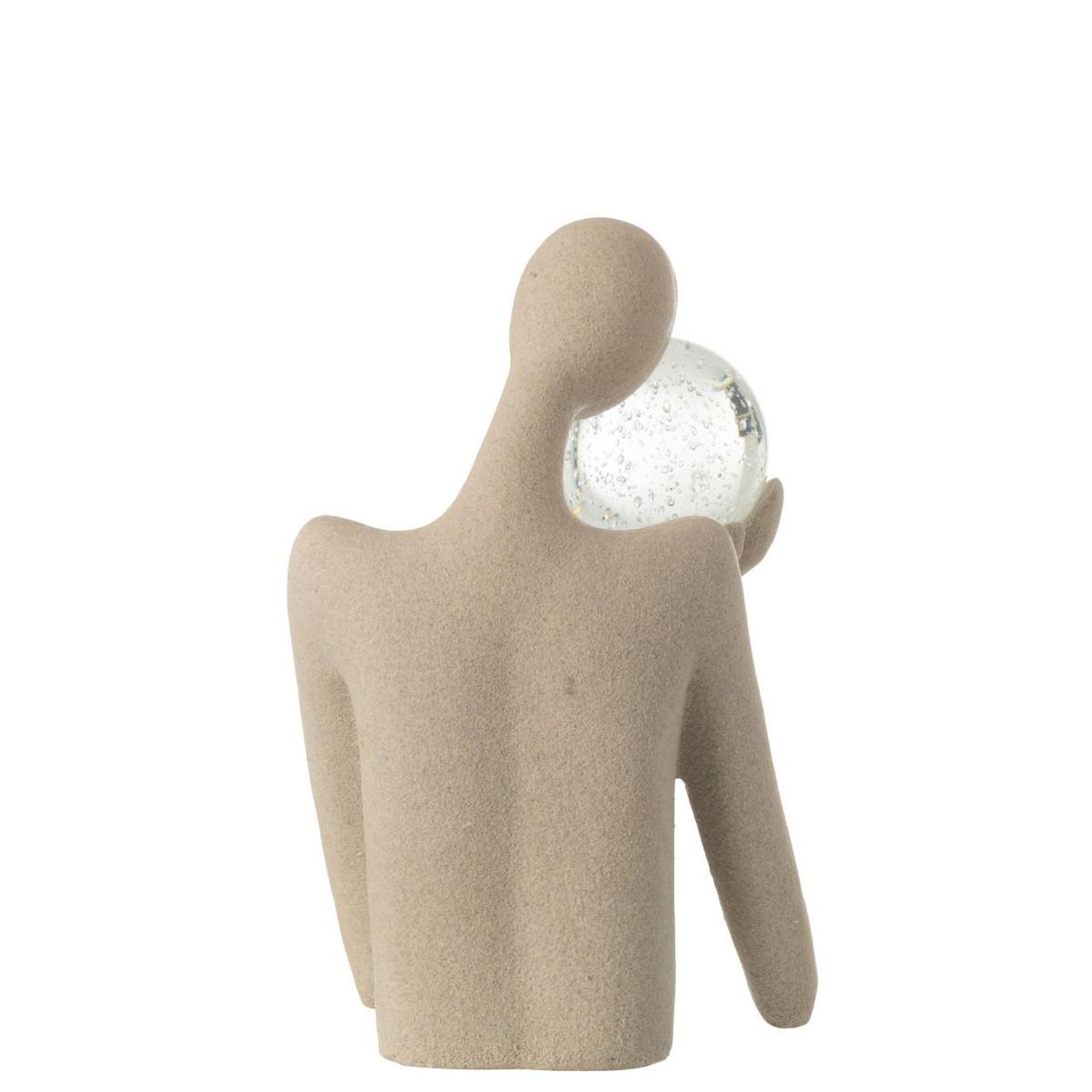Voir la diapositive 3 : J-LINE Buste Boule Cristal  Shawn  43cm Beige