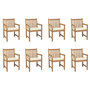 Voir la diapositive 1 : VIDAXL Chaises de jardin lot de 8 avec coussins creme Bois teck massif