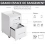 Voir la diapositive 5 : HOMCOM HOMCOM Caisson de bureau rangement bureau sur roulettes 3 tiroirs 1 verrouillable 1 trieur dossiers MDF panneaux particules blanc