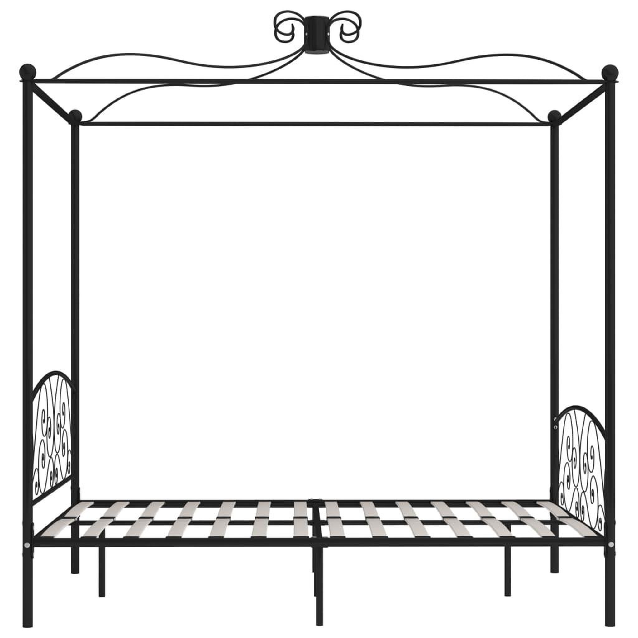 Voir la diapositive 4 : VIDAXL Cadre de lit a baldaquin Noir Metal 120 x 200 cm