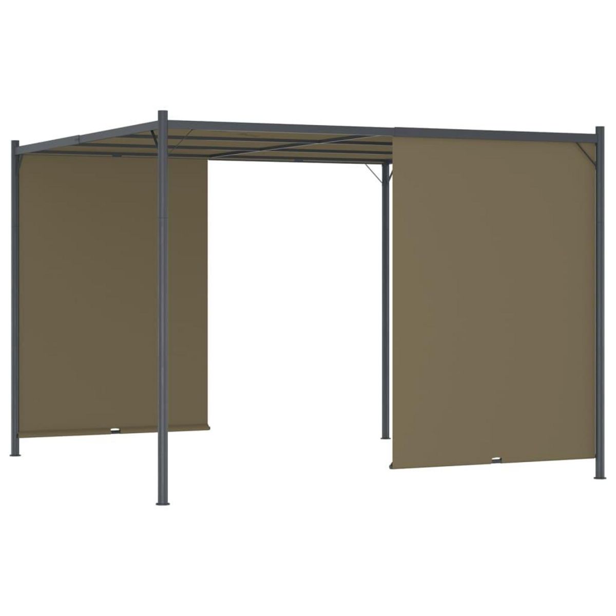 VIDAXL Pergola de jardin avec auvent retractable 3x3 m Taupe 180 g/m^2
