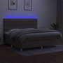 Voir la diapositive 4 : VIDAXL Sommier a lattes de lit et matelas et LED Taupe 200x200cm Tissu