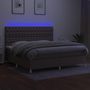 Voir la diapositive 4 : VIDAXL Sommier a lattes de lit et matelas et LED Taupe 200x200cm Tissu