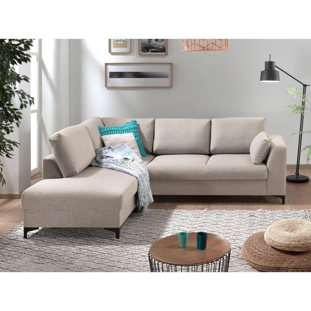 LISA DESIGN Tala - canapé d'angle gauche - convertible - 5 places - en tissu