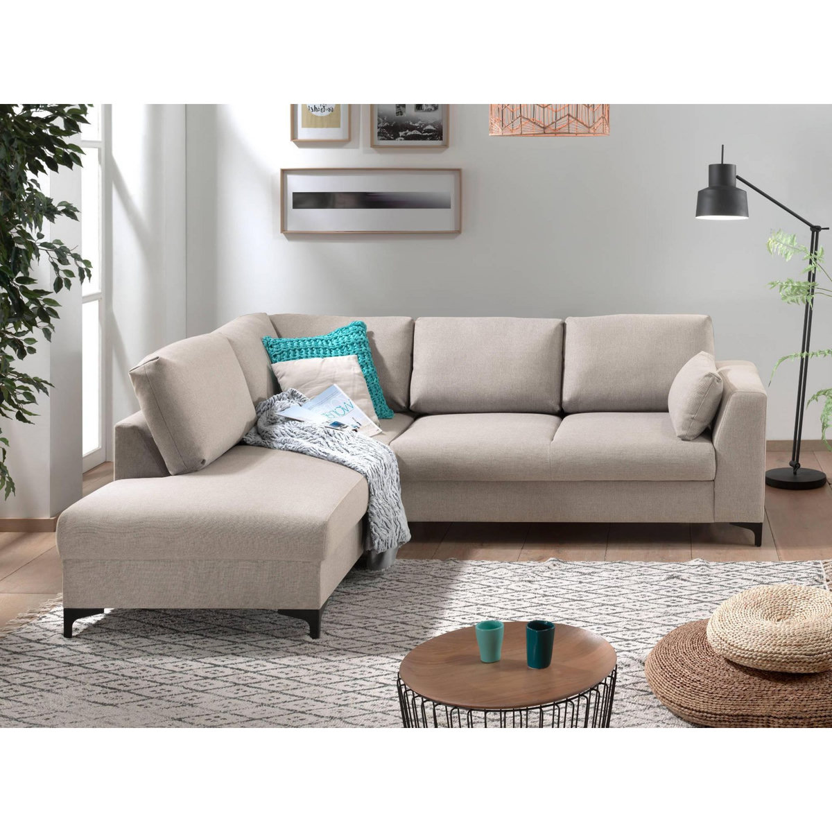 LISA DESIGN Tala - canapé d'angle gauche - convertible - 5 places - en tissu