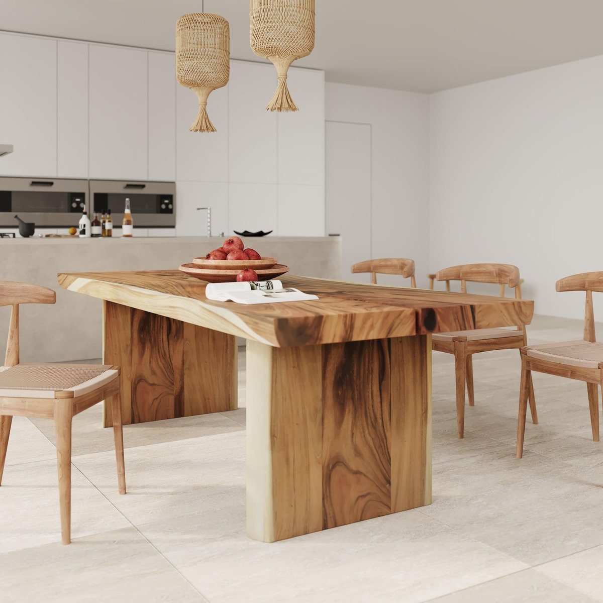 MAISON PAVANE Table rectangulaire 10 personnes en bois de suar 240 cm-Tanah