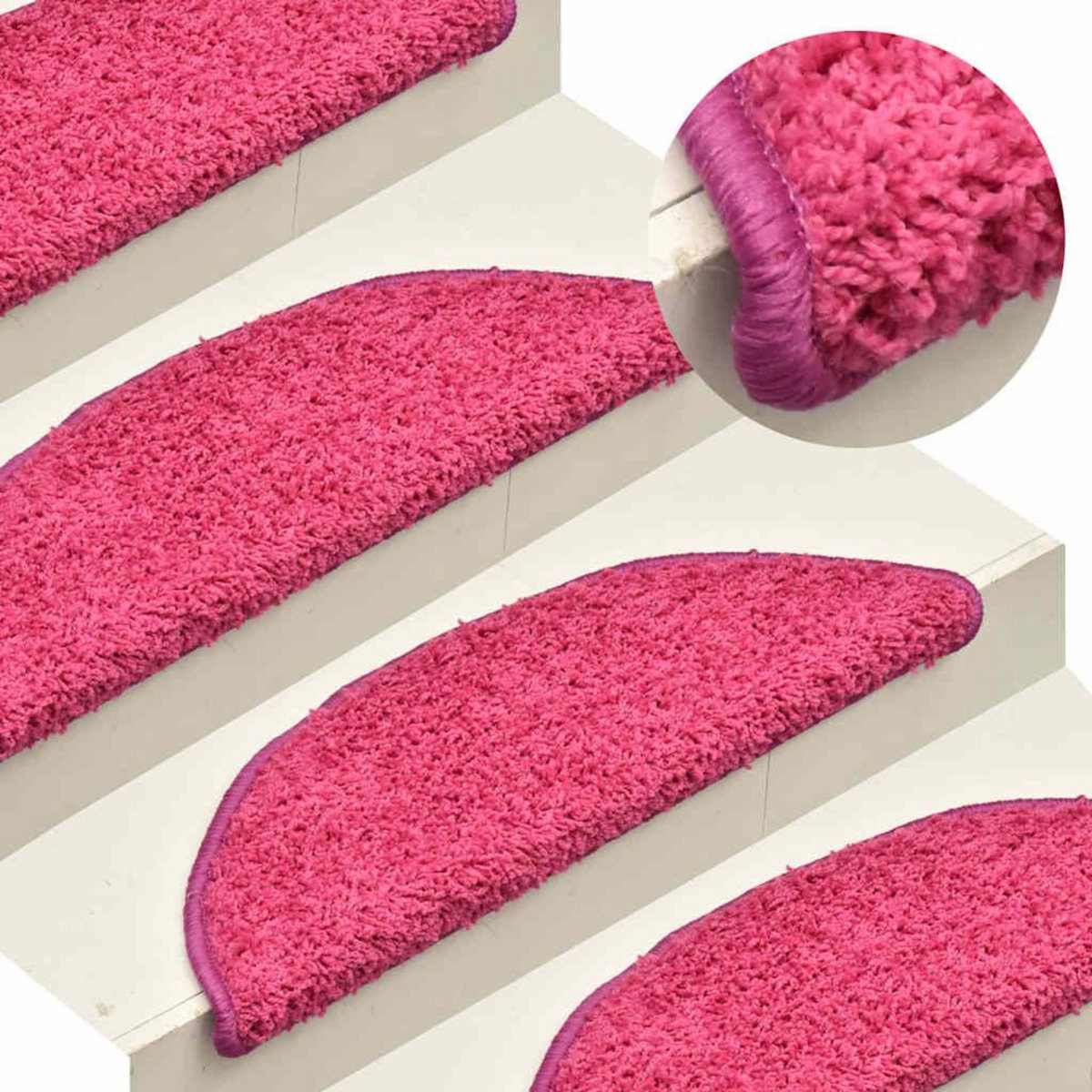 VIDAXL Tapis d'escalier 30 pcs rose 56x17x3 cm