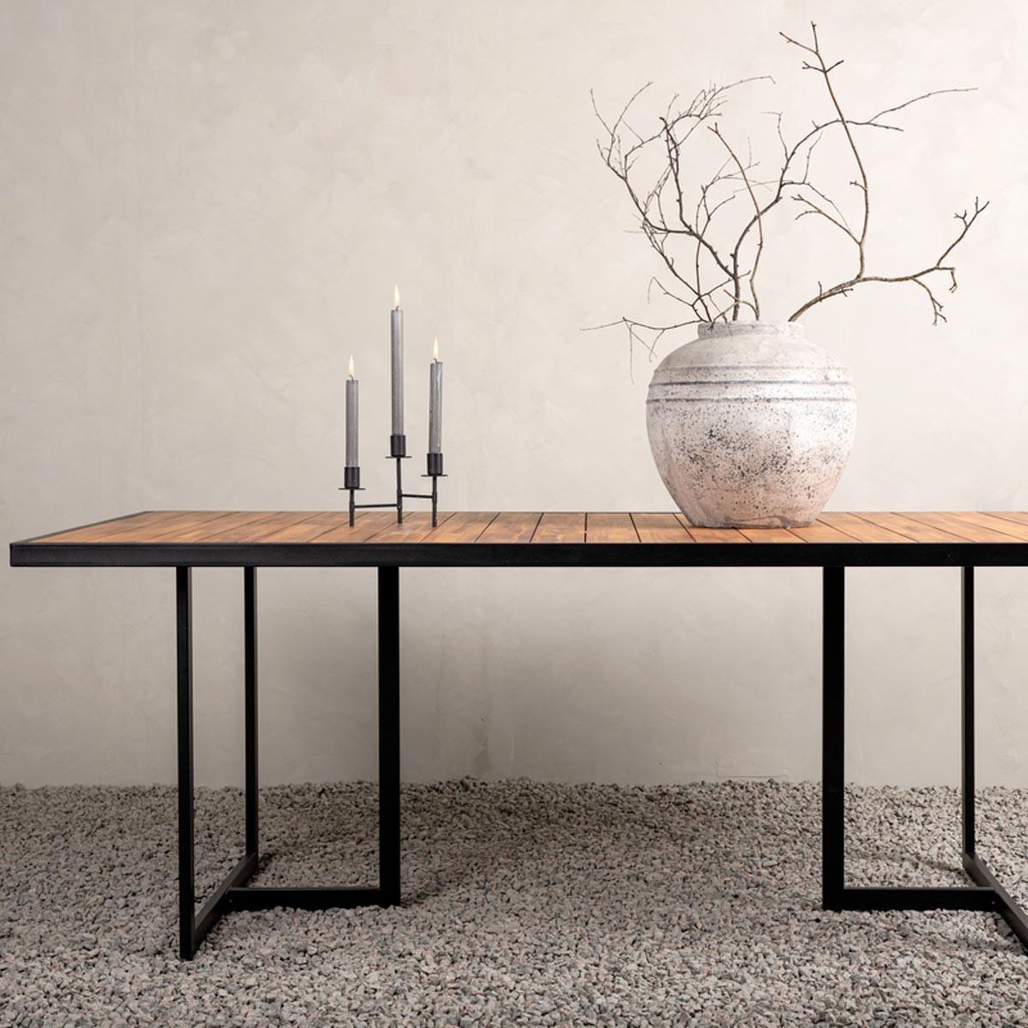 Voir la diapositive 6 : Paris Prix Table de jardin en bois  khung  200cm naturel & noir