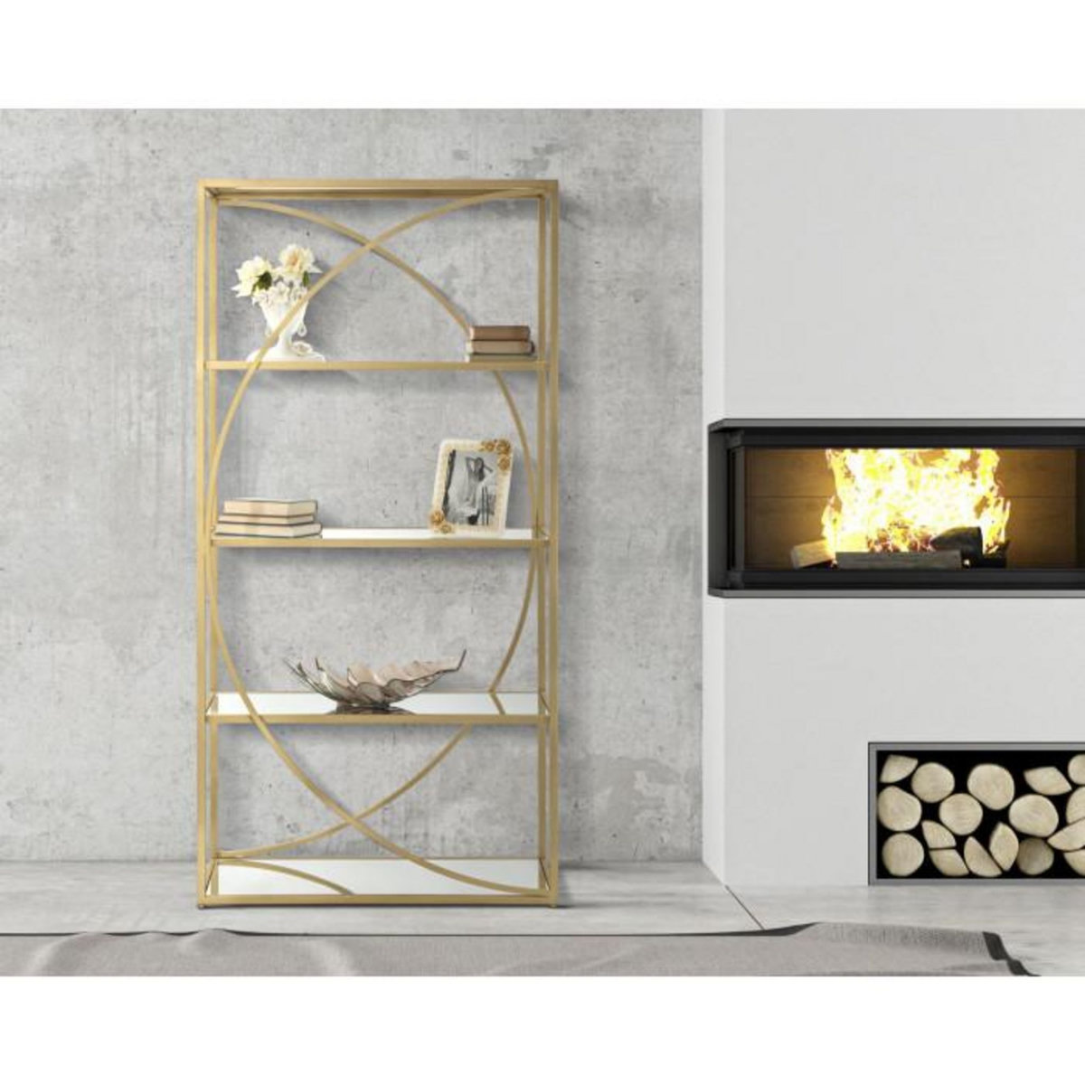 Paris Prix Étagère Design 4 Niveaux  Glamy  180cm Or