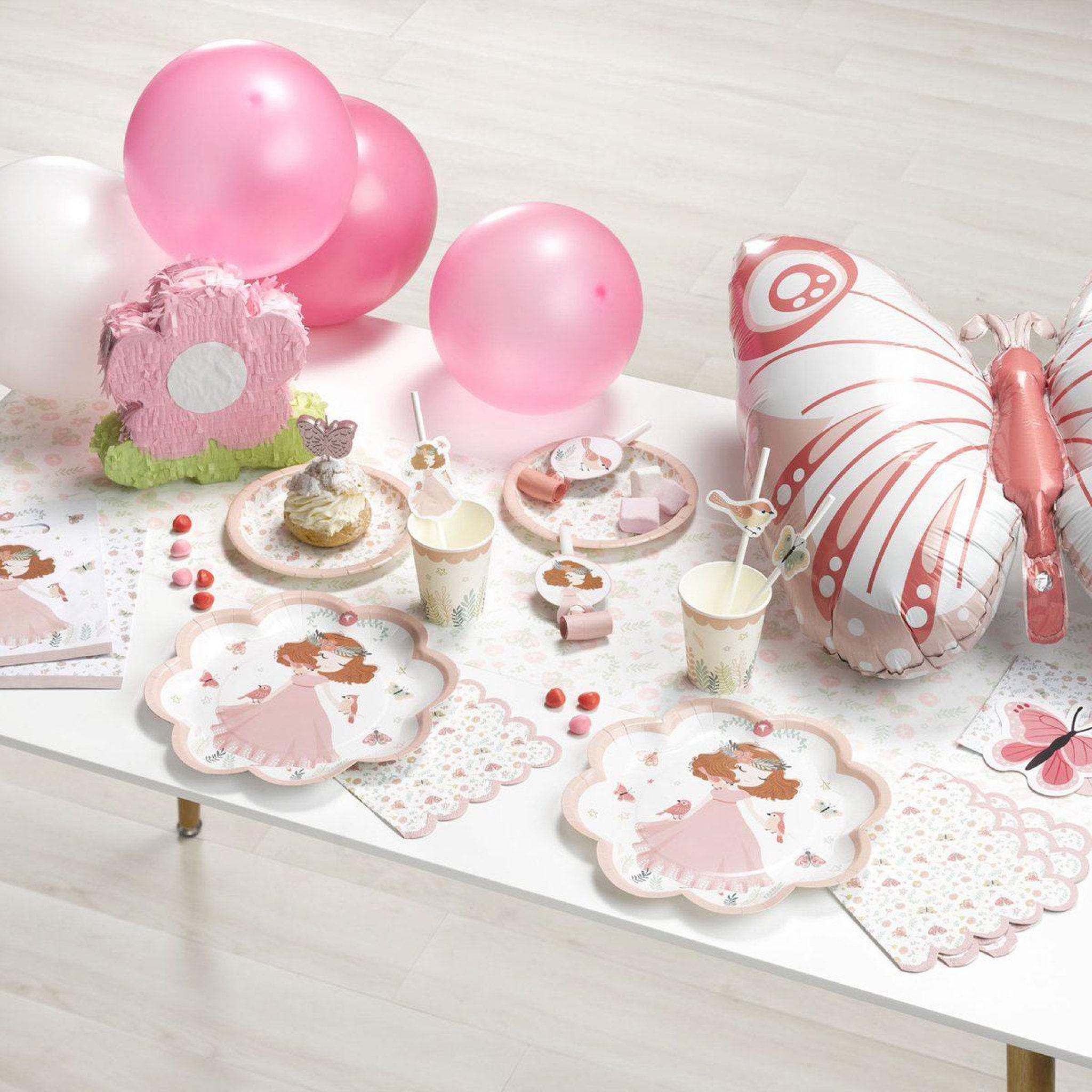 Voir la diapositive 2 : RIRE & CONFETTI Mini Pinata d'Anniversaire  Fleur  20cm Rose