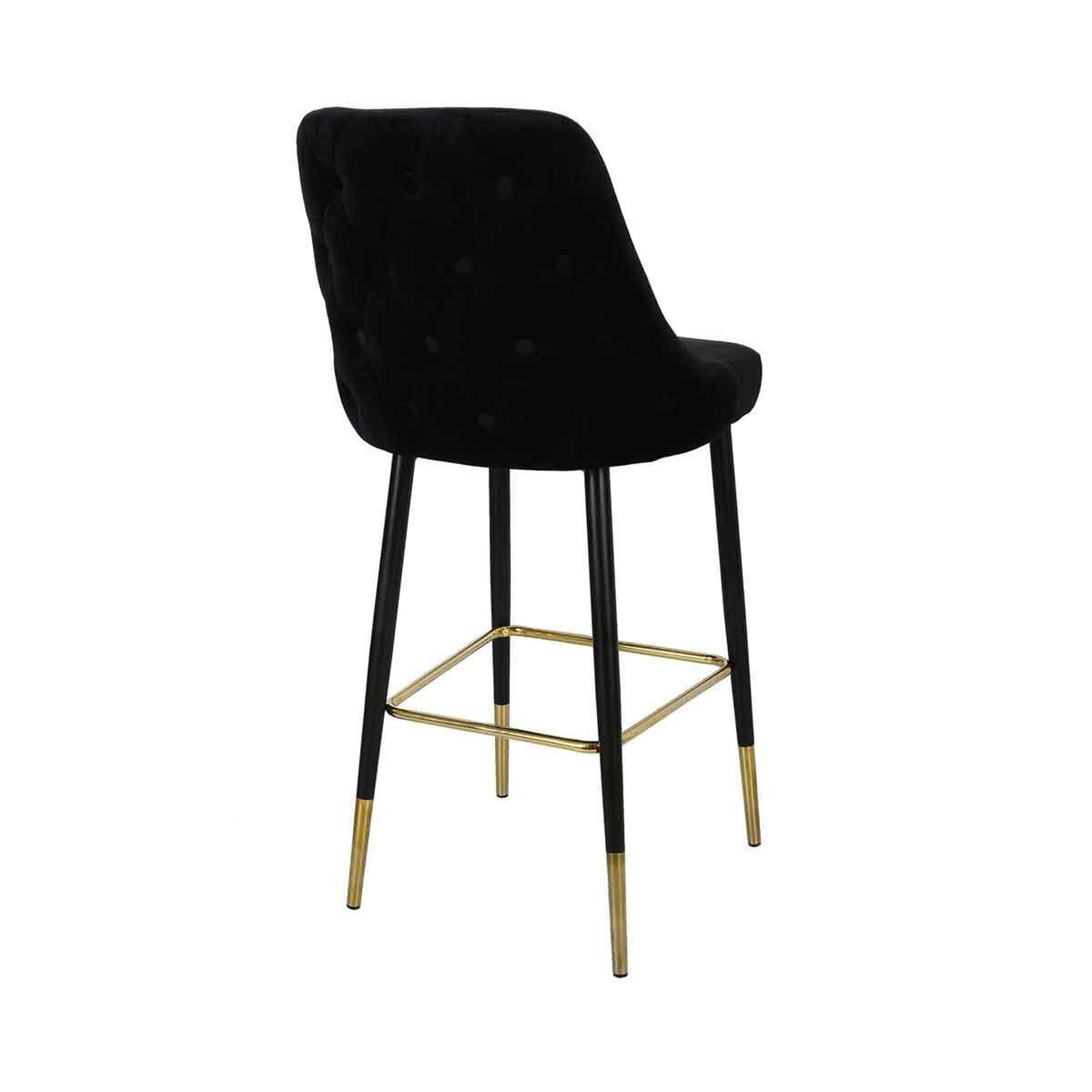 Voir la diapositive 4 : Paris Prix Tabouret de Bar Velours Design  Mojo  110cm Noir