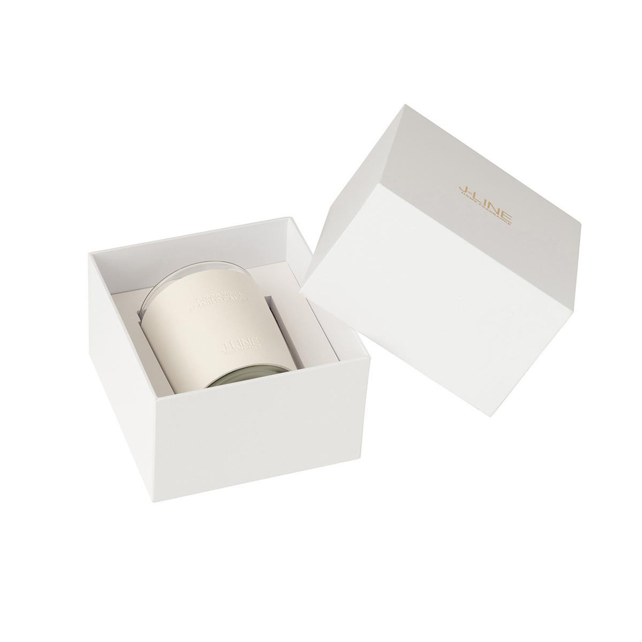 Voir la diapositive 2 : J-LINE Bougie parfumée  scented  14cm grape white