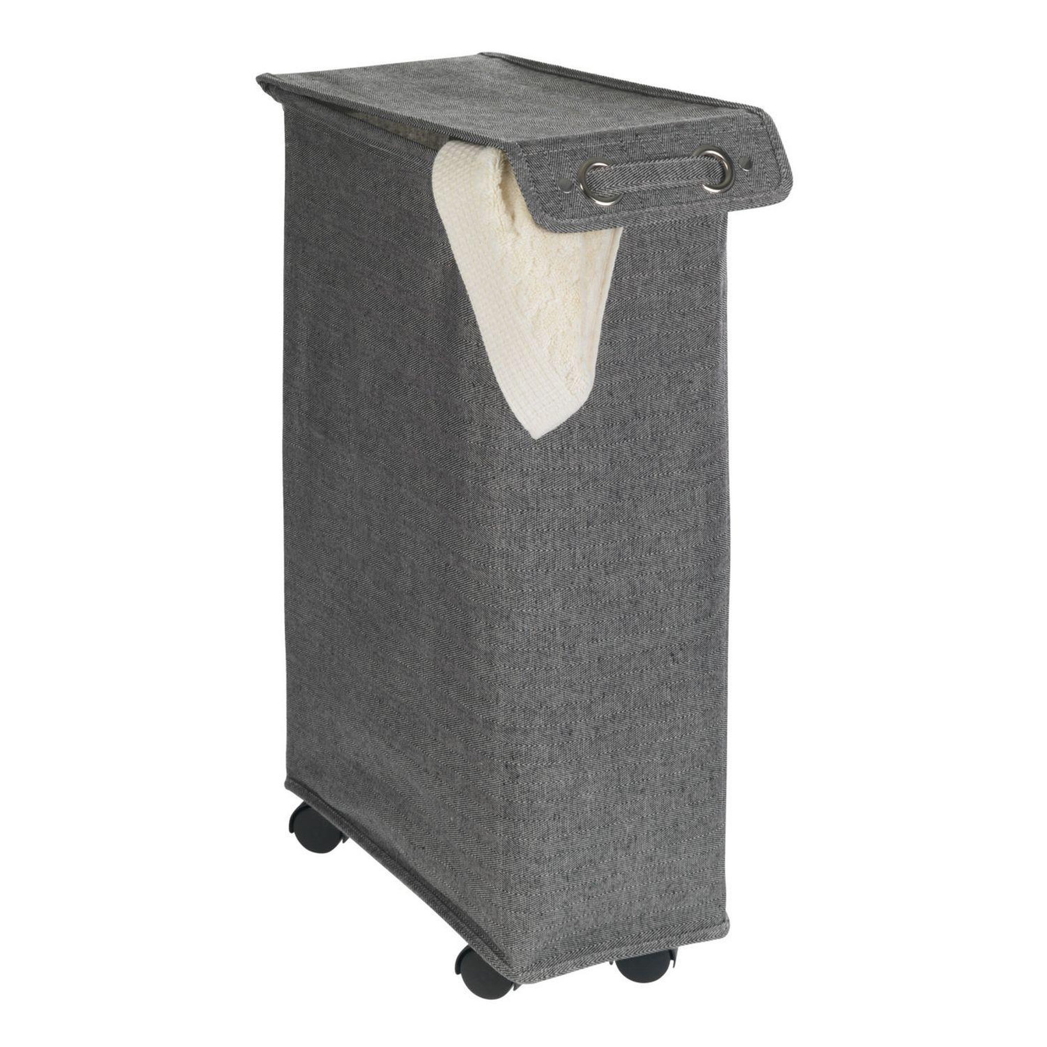 Voir la diapositive 2 : Wenko Panier à linge Corno - 18,8 x H. 60 cm - Gris