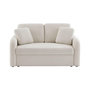Voir la diapositive 5 : SWEEEK Canapé 2 places cosy rond. tissu bouclettes blanches. Milano. L 150 x P 85 x H 85cm