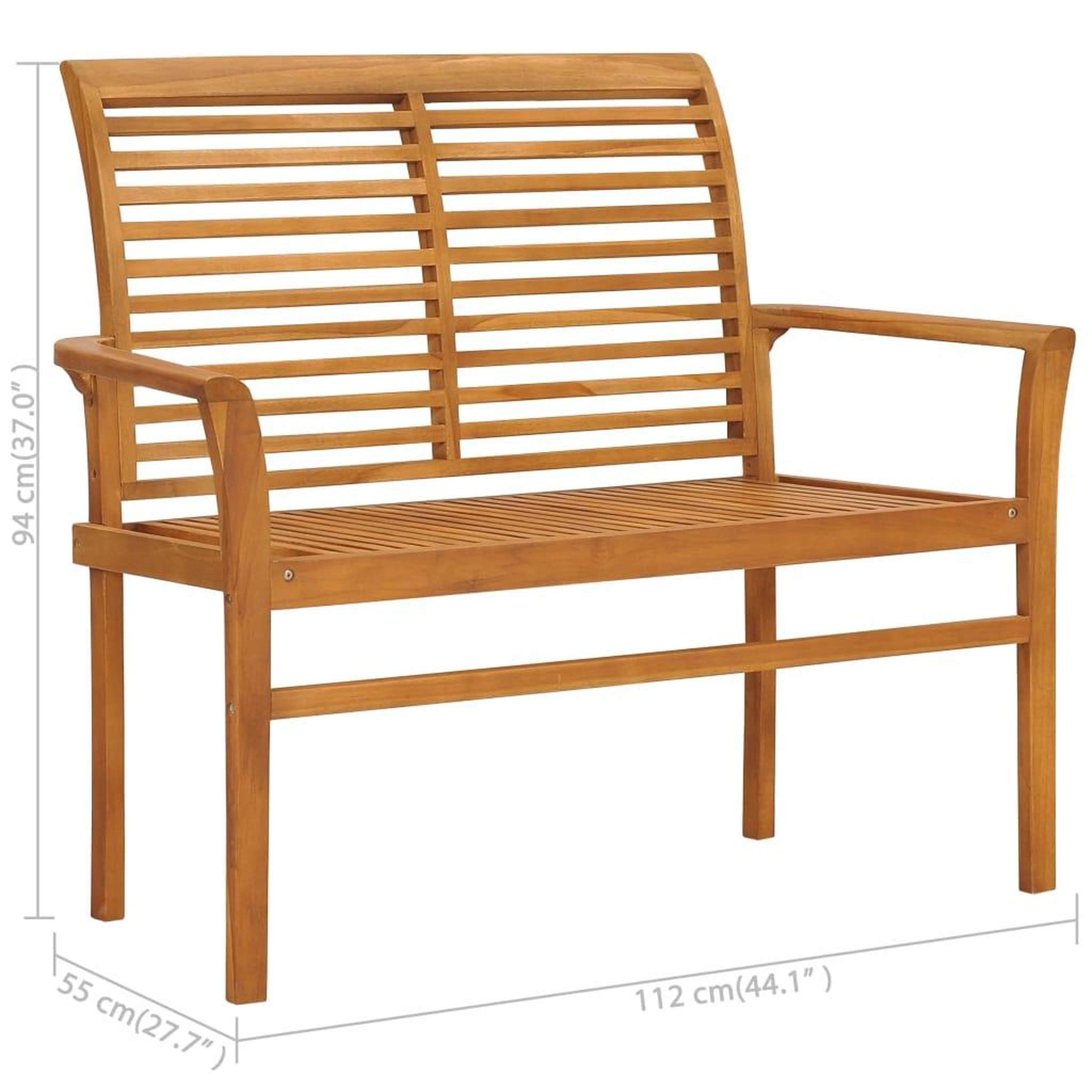 Voir la diapositive 6 : VIDAXL Banc de jardin avec coussin rouge 112 cm Bois de teck massif