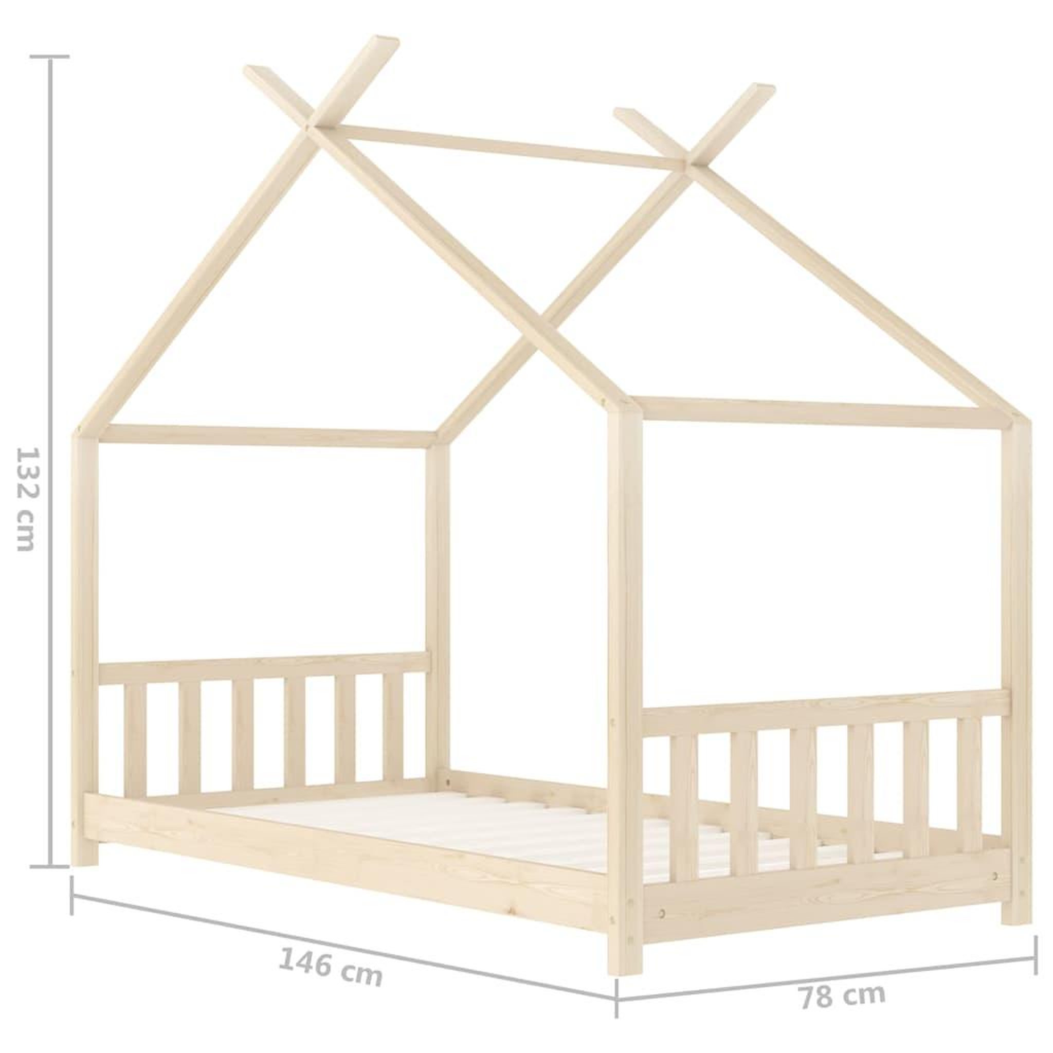 Voir la diapositive 6 : VIDAXL Cadre de lit d'enfant Bois de pin massif 70x140 cm