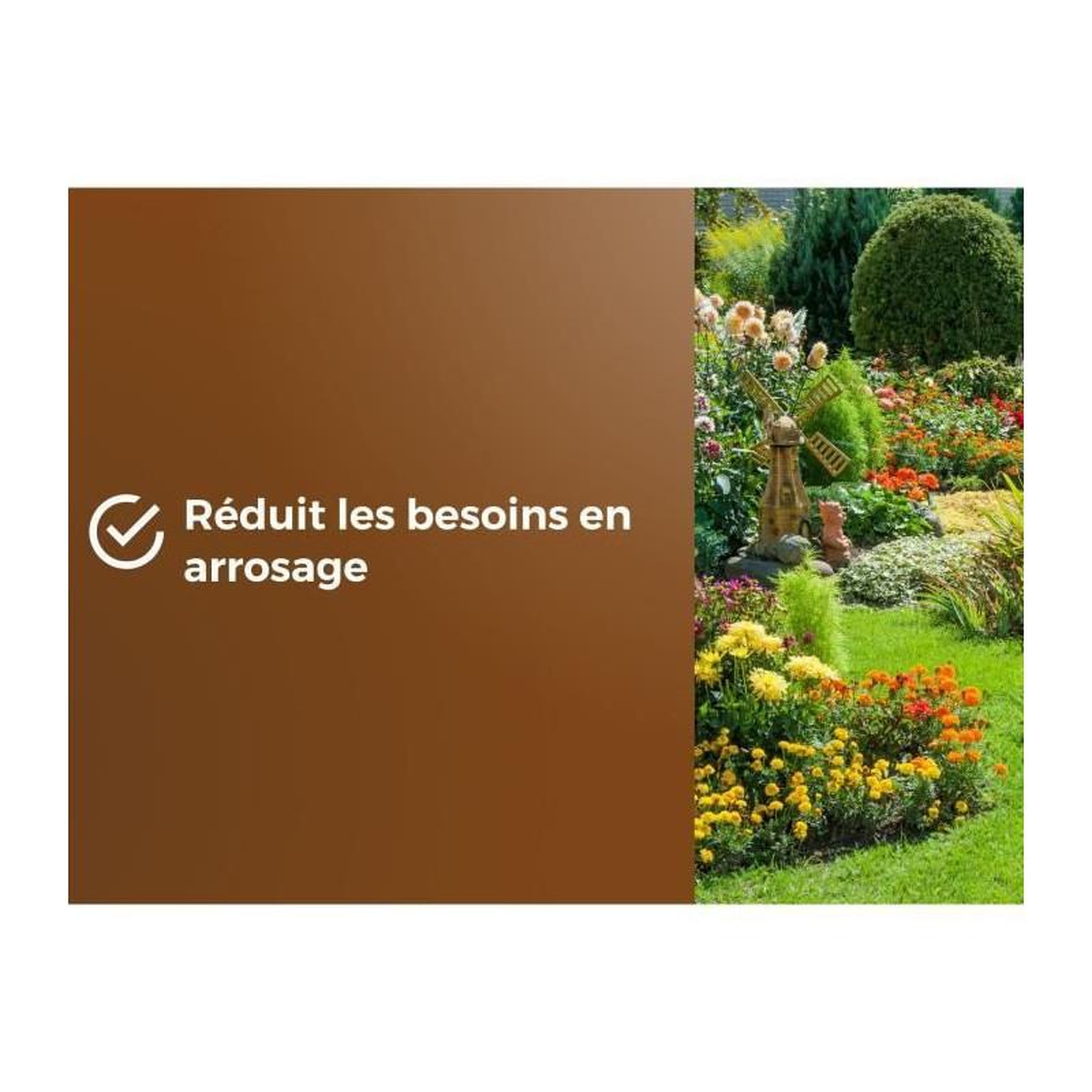 Voir la diapositive 6 : OR BRUN Paillage Massifs & Fleurs - OR BRUN - OBRPCLA6U - 6L - Plaquettes de bois naturel
