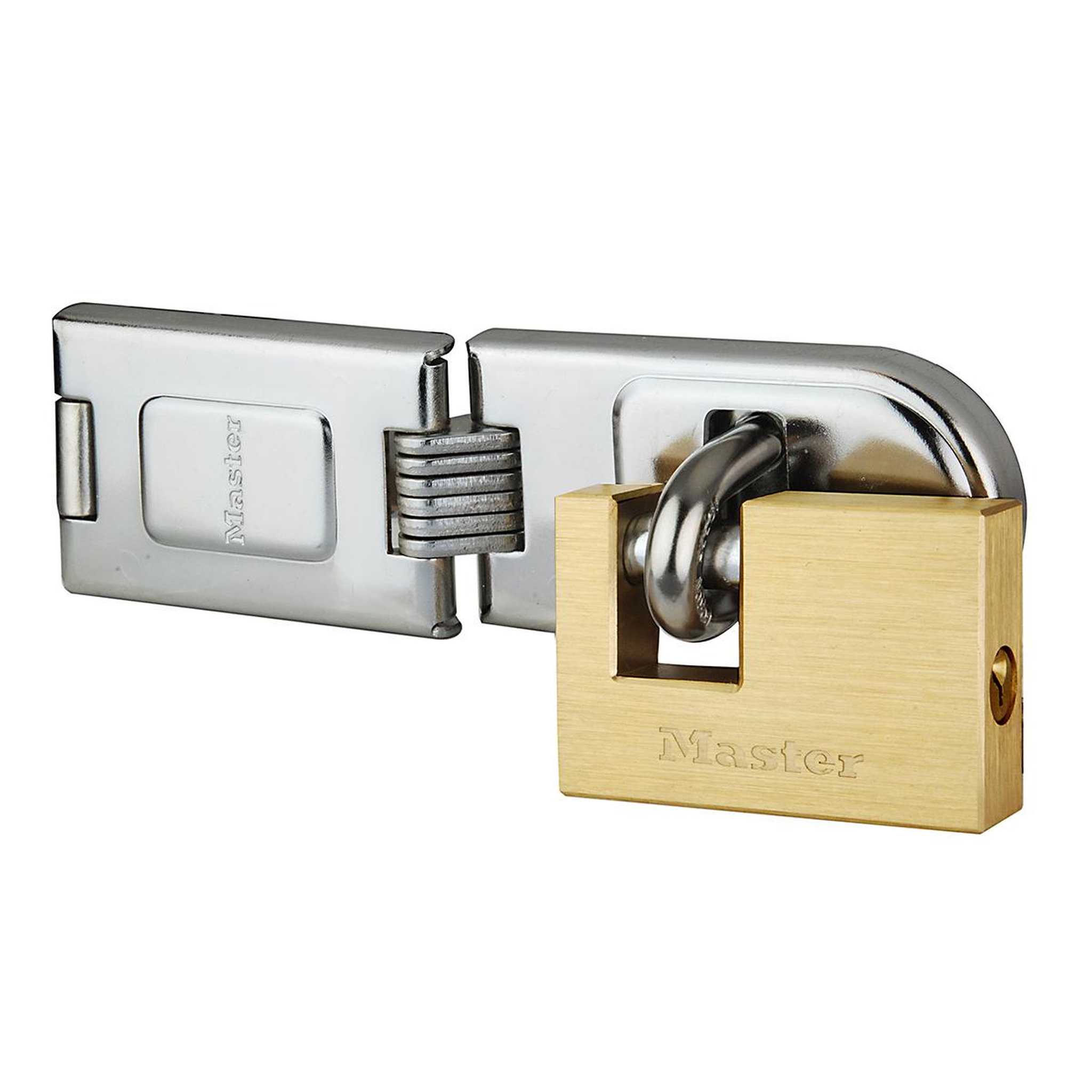Master lock 606720eurd pack comprenant un moraillon à charnière et un cadenas rectangulaire à clé