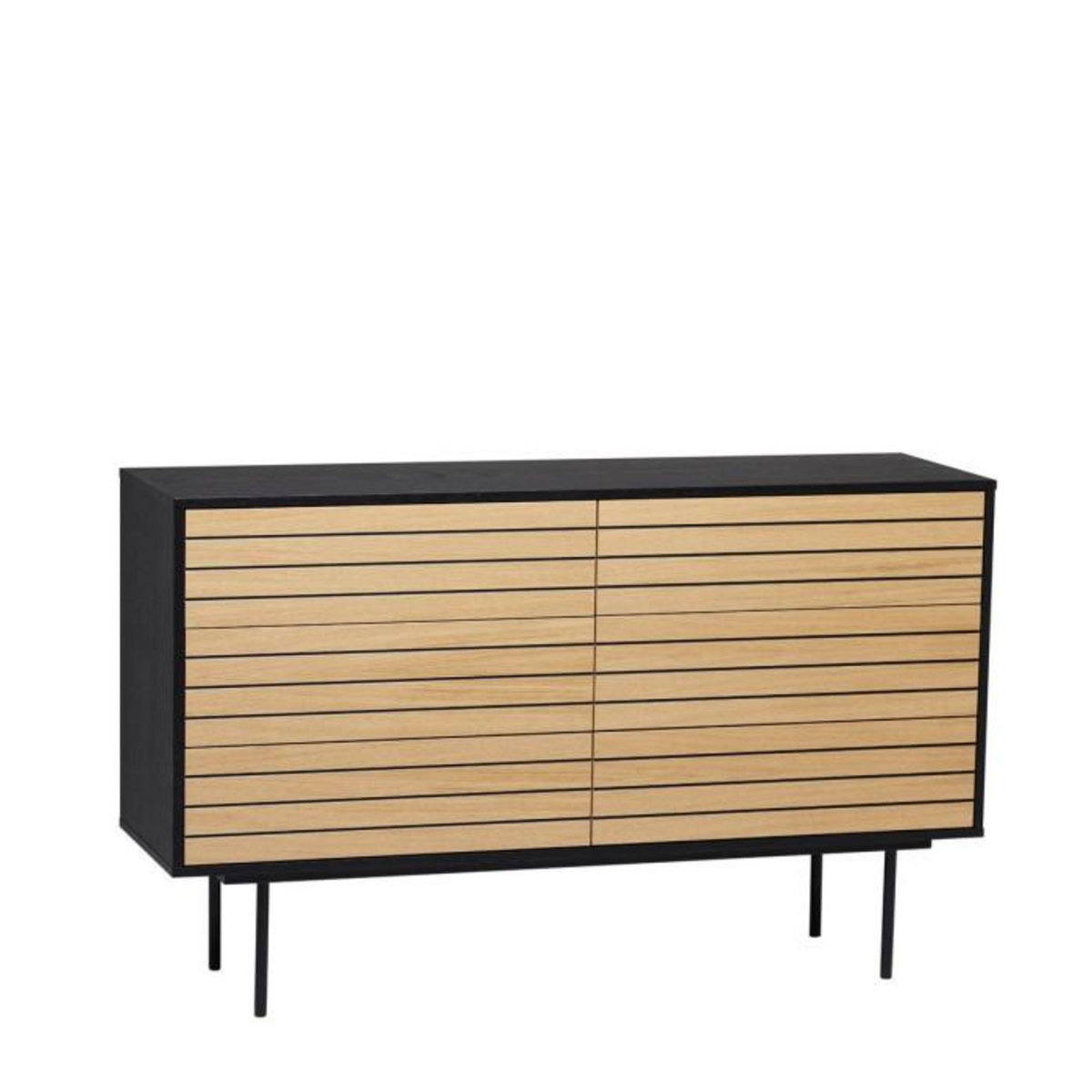 Paris Prix Commode Design  Stripe 6D  140cm Chêne & Noir