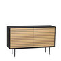 Voir la diapositive 3 : Paris Prix Commode Design  Stripe 6D  140cm Chêne & Noir