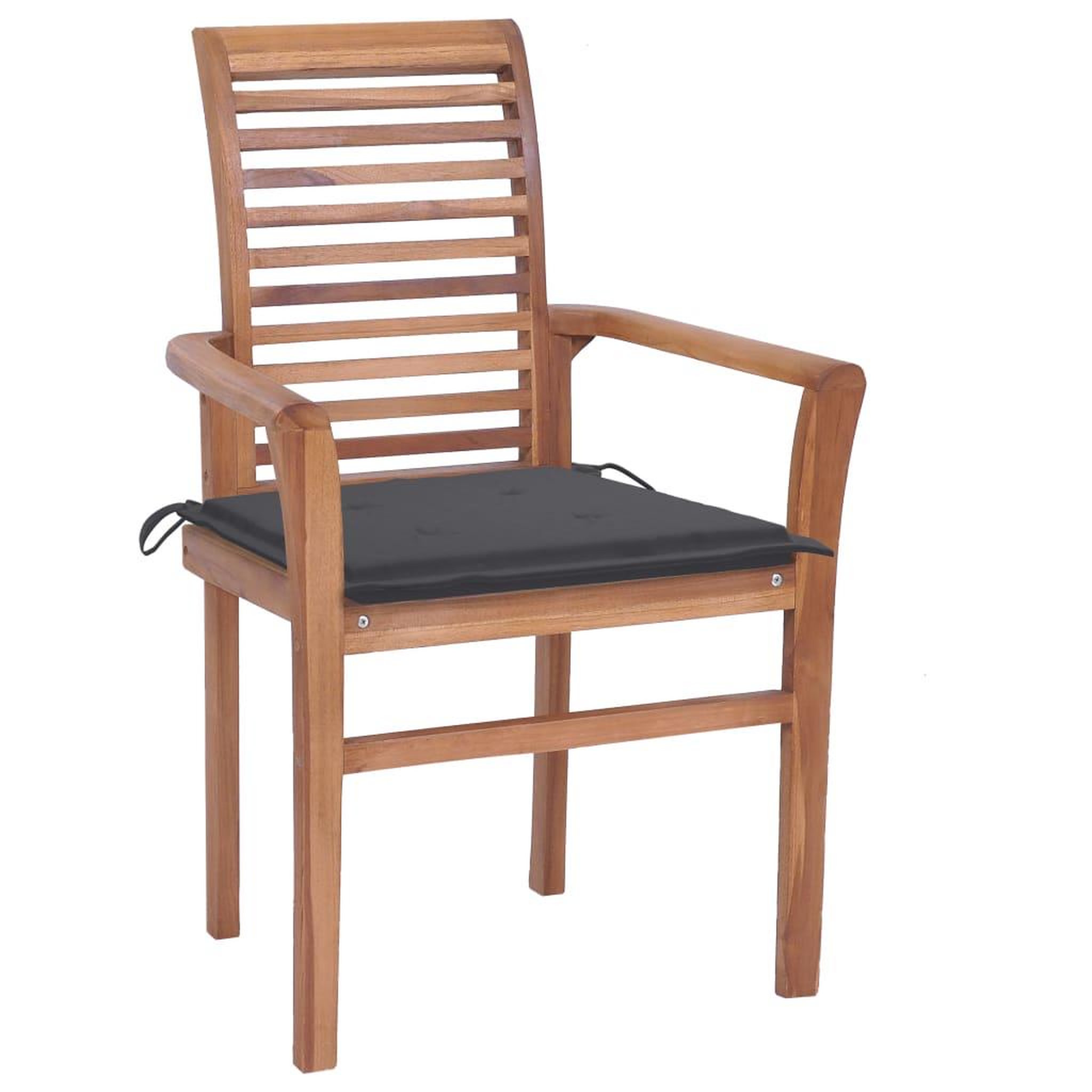 Voir la diapositive 2 : VIDAXL Chaises a manger lot de 2 avec coussins anthracite Bois de teck