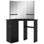 Voir la diapositive 2 : VIDAXL Coiffeuse d'angle avec LED Noir 111x54x141,5 cm