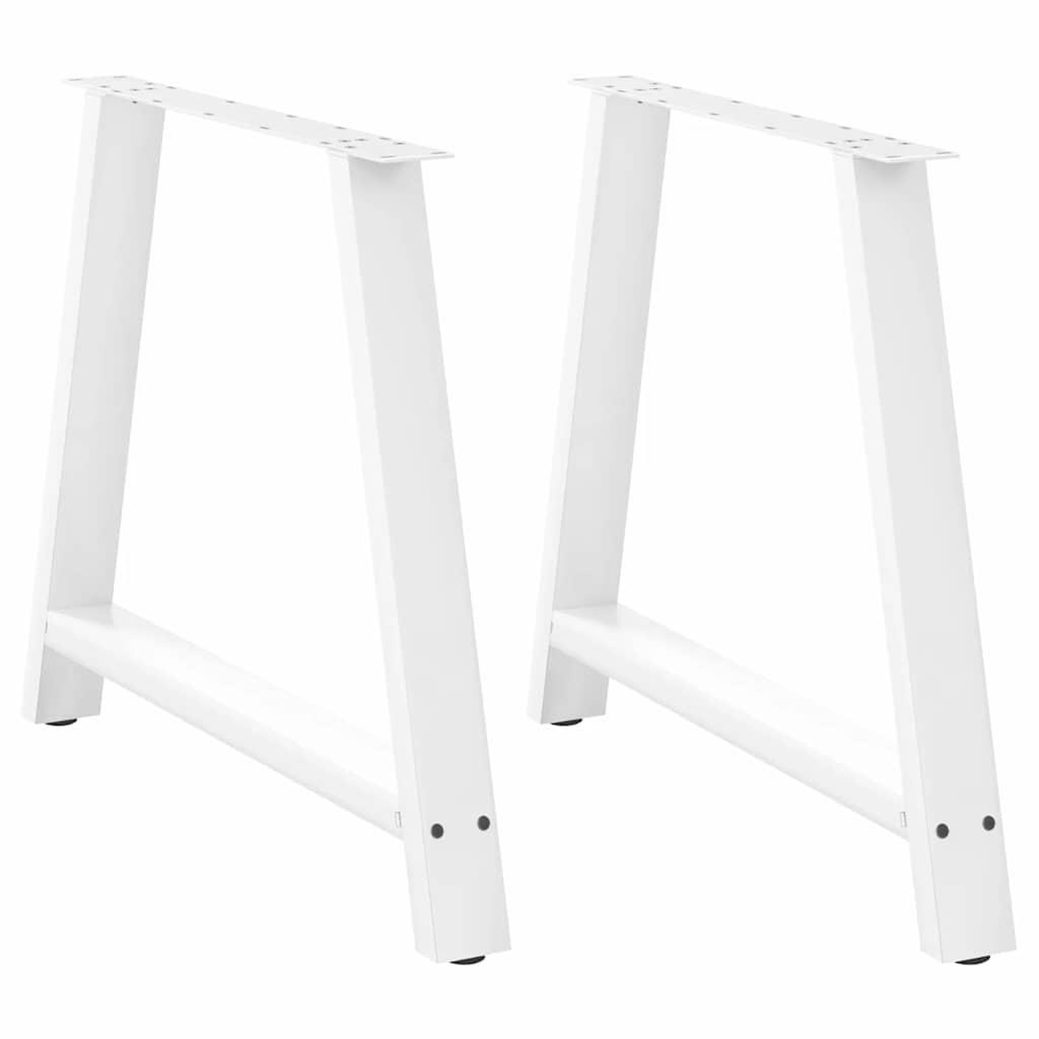 VIDAXL Pieds de table basse forme de A 2 pcs blanc 100x(72-73)cm acier