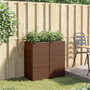 Voir la diapositive 3 : VIDAXL Jardinieres 2 pcs marron 40x40x80 cm resine tressee