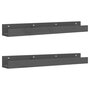 Voir la diapositive 2 : VIDAXL Etageres murales 2 pcs Gris 80x12x9 cm Bois de pin massif