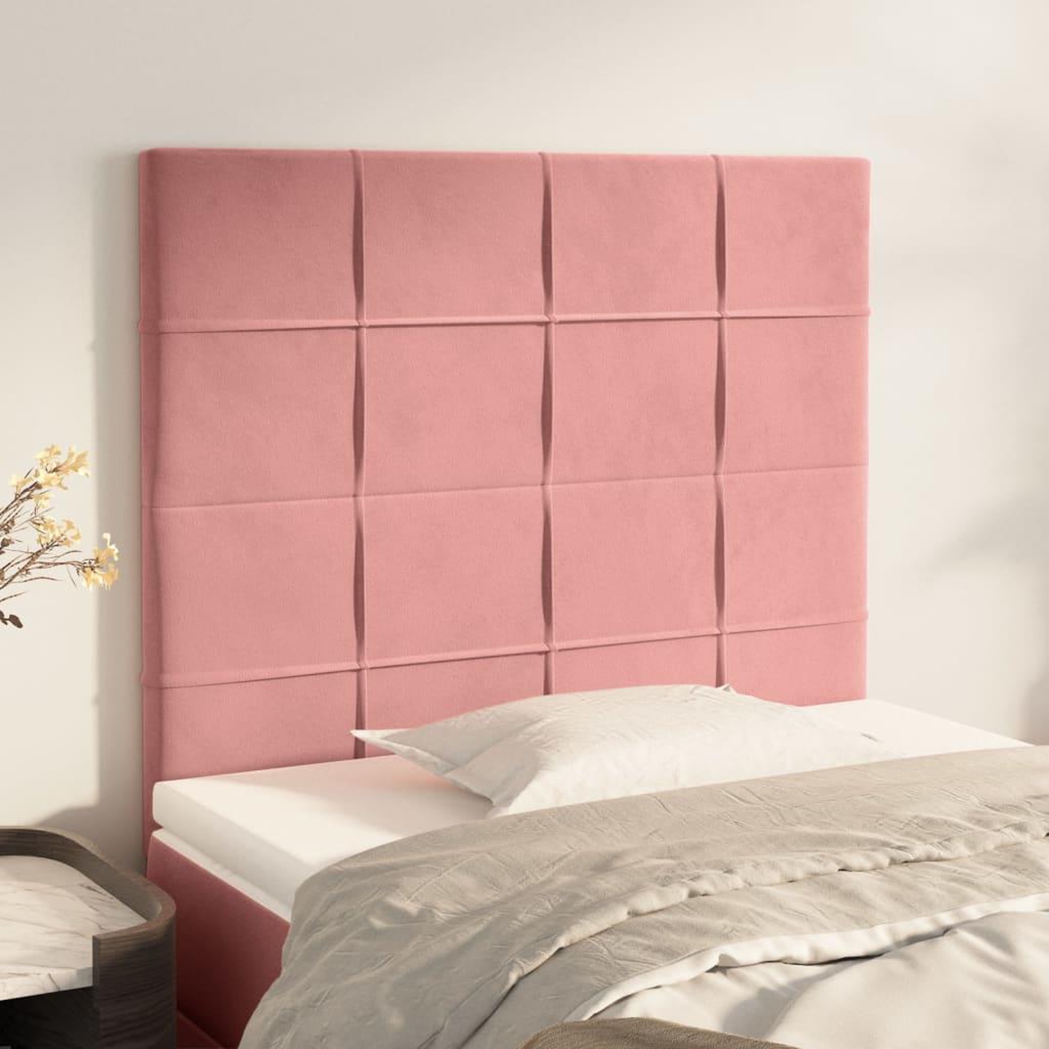Voir la diapositive 1 : VIDAXL Tetes de lit 2 pcs Rose 80x5x78/88 cm Velours