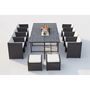 Voir la diapositive 3 : CONCEPT USINE Table et chaise 12 places encastrables alu résine gris-blanc SUNSET