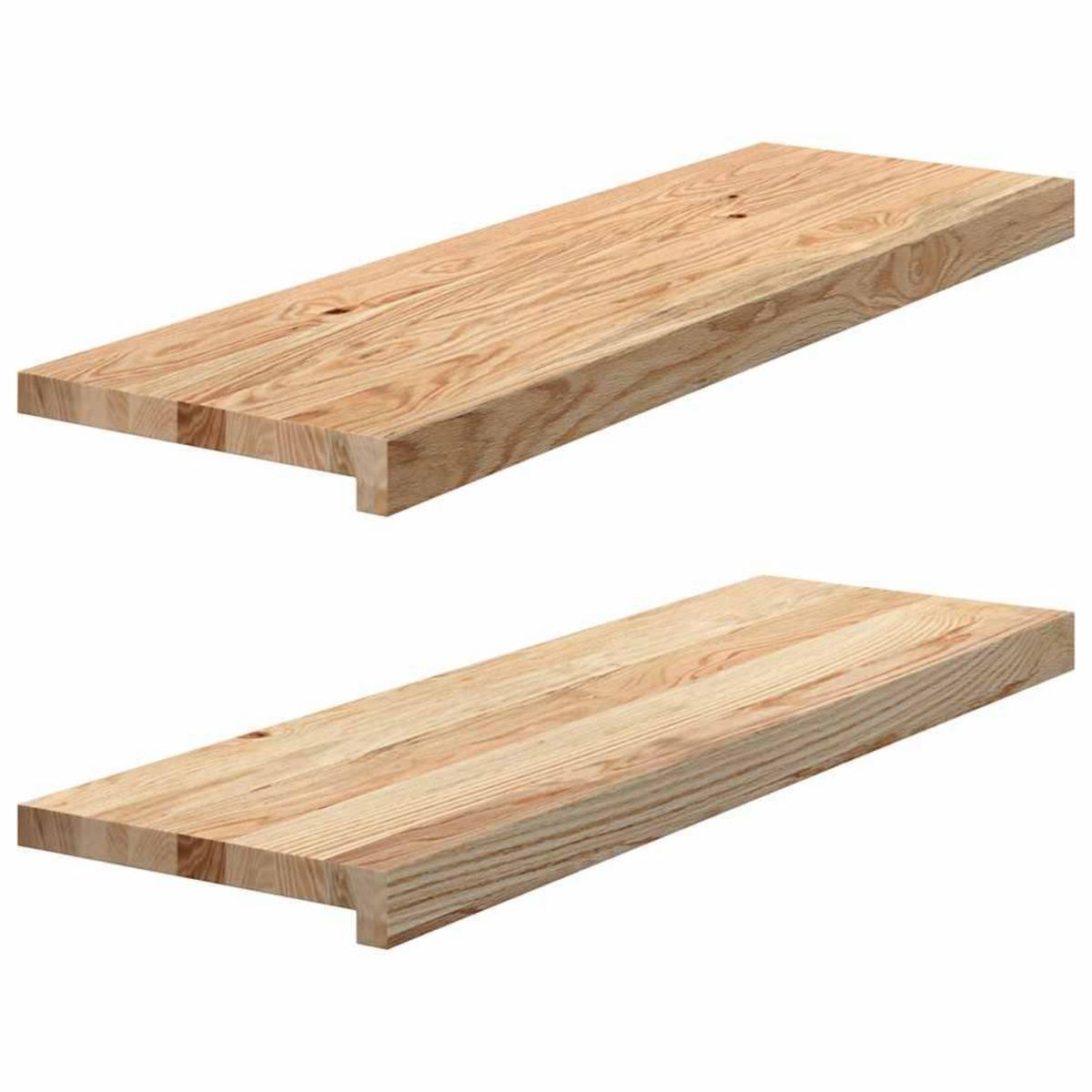 VIDAXL Marches d'escalier 2 pcs non traite 80x30x2cm bois chene massif
