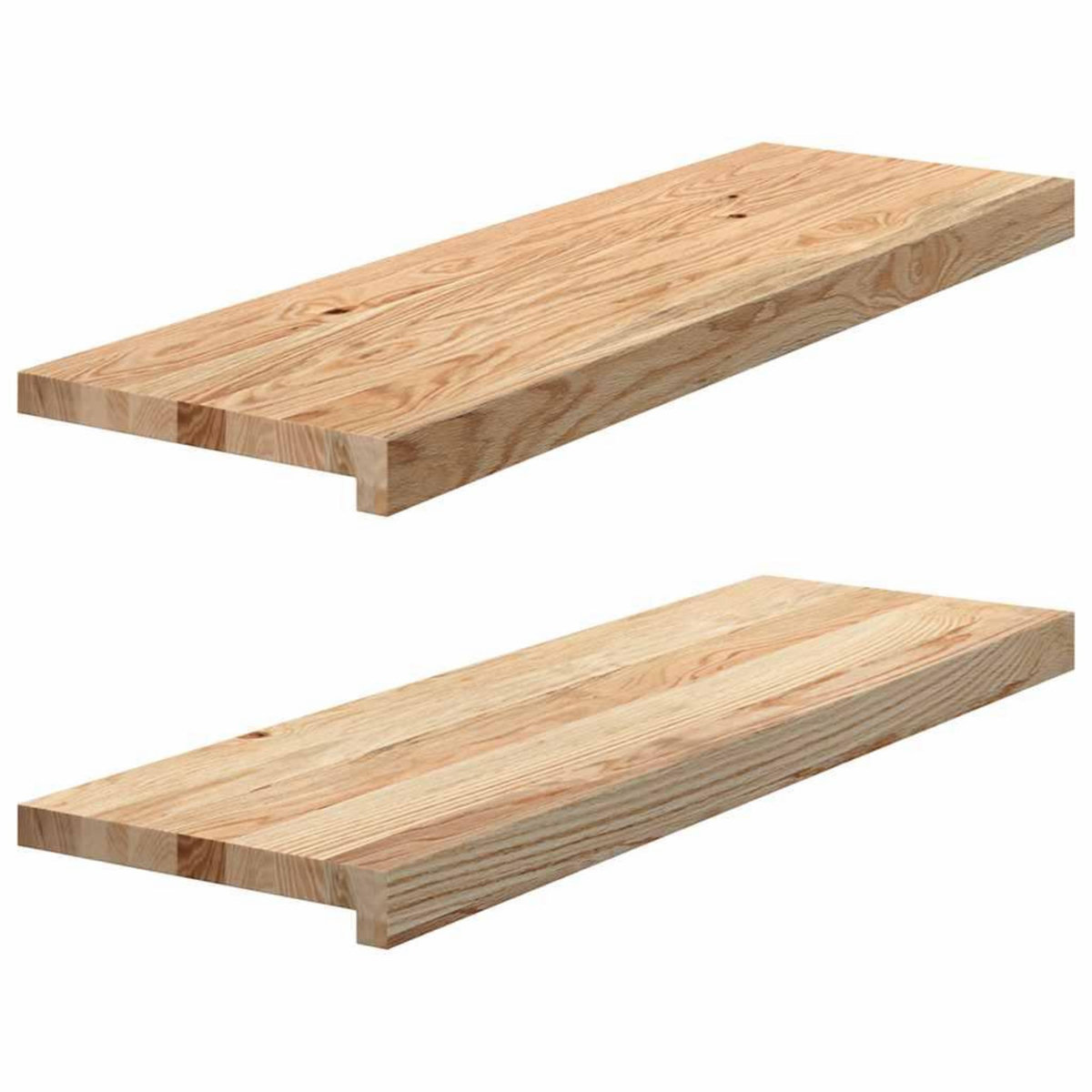 VIDAXL Marches d'escalier 2 pcs non traite 80x30x2cm bois chene massif