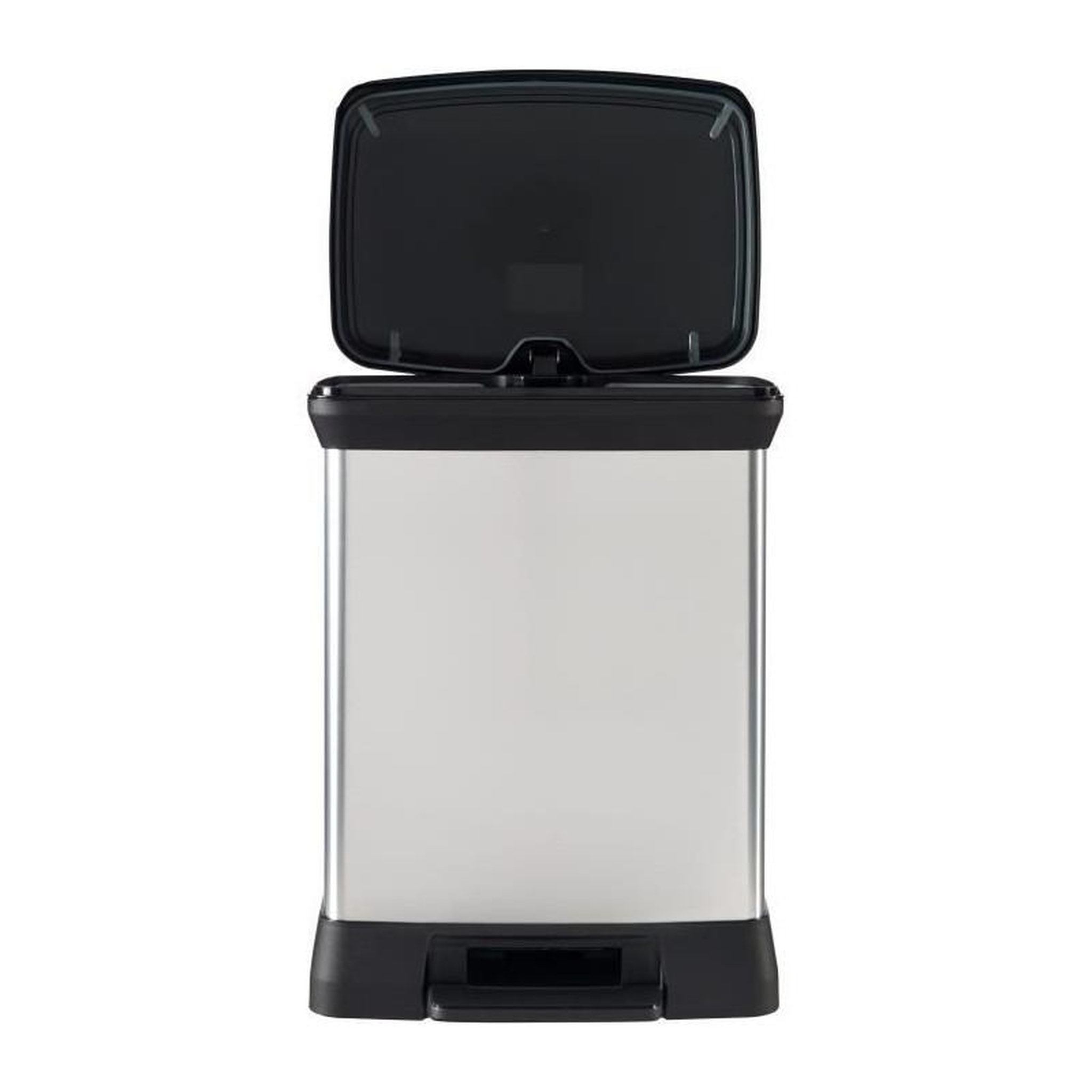 Voir la diapositive 4 : CURVER Poubelle Rectangle - DECO BIN - CURVER - 50L - Design élégant - 39 x 29 x 51 cm - Gris métallisé