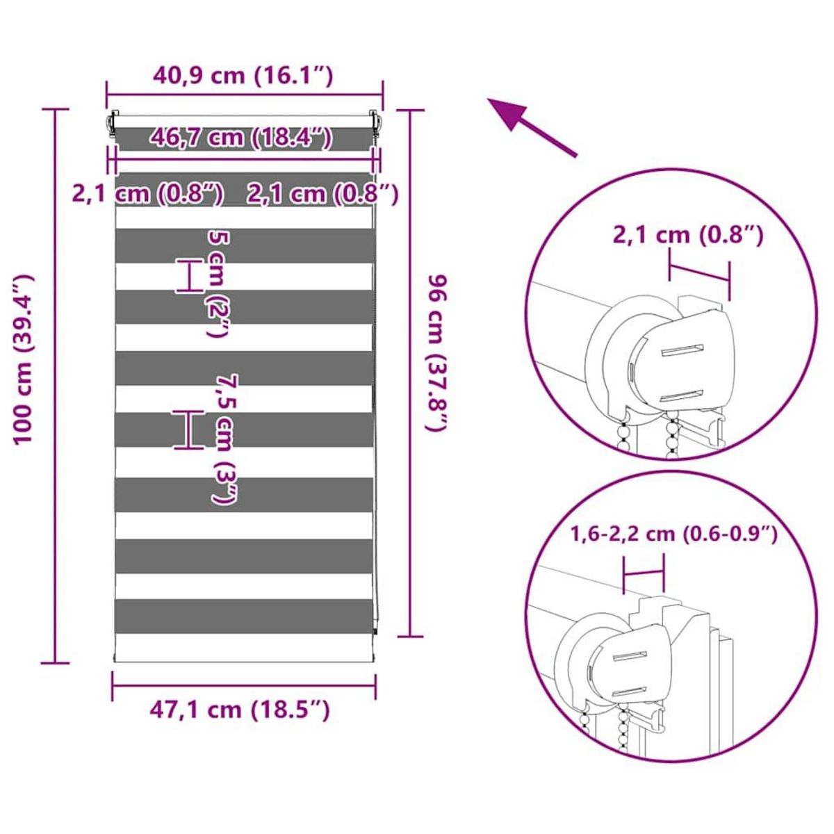 VIDAXL Store 40 x 100 cm Blanc