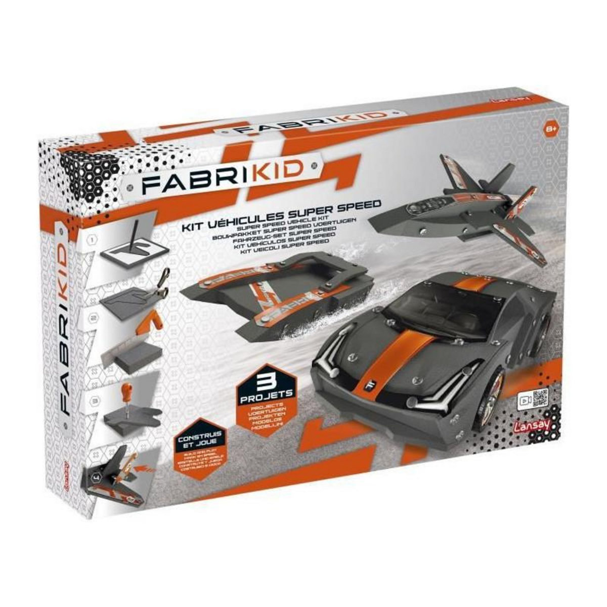 LANSAY Fabrikid - Kit Véhicules Super Speed - Jouet Garçon - Construction - Des 8 ans - Lansay