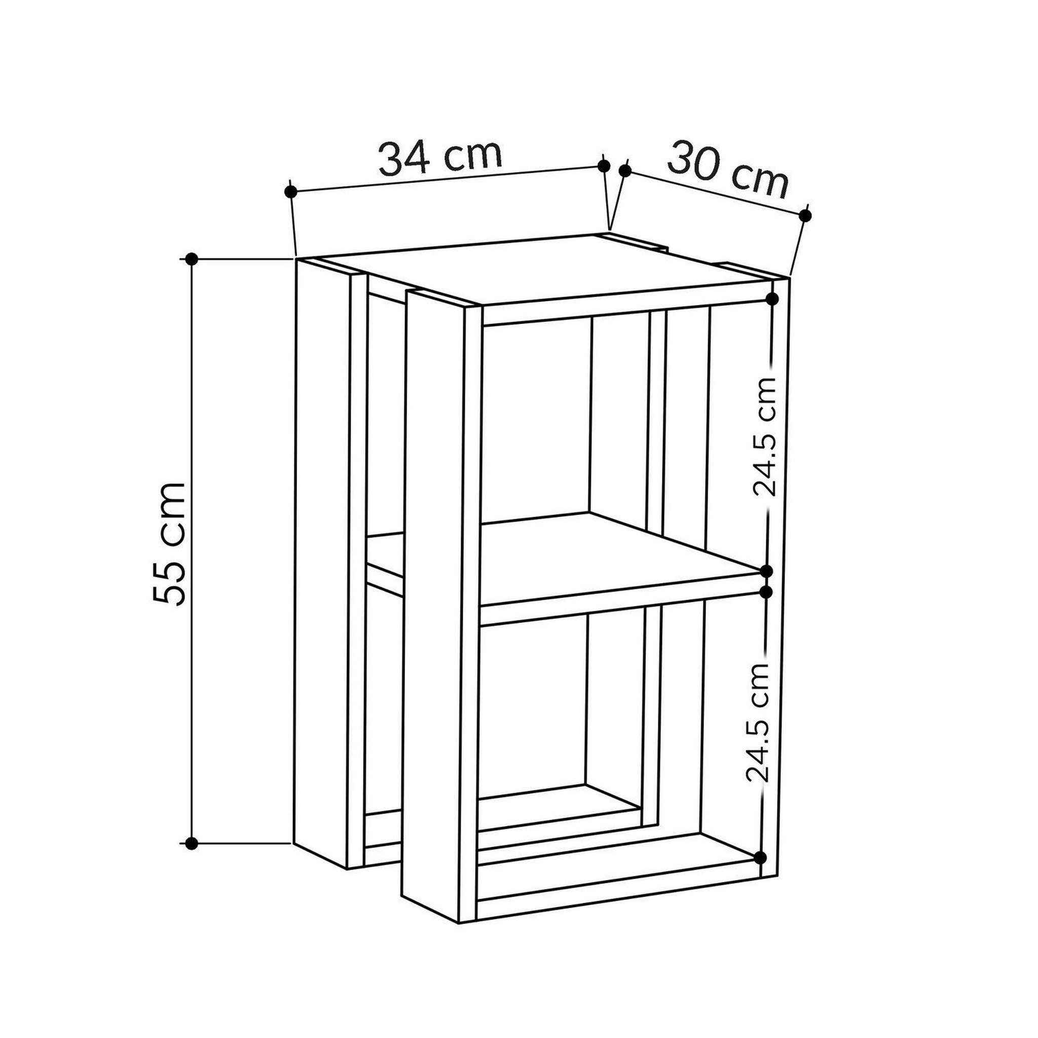 Voir la diapositive 3 : TOILINUX Table de nuit ajourée en bois - blanc