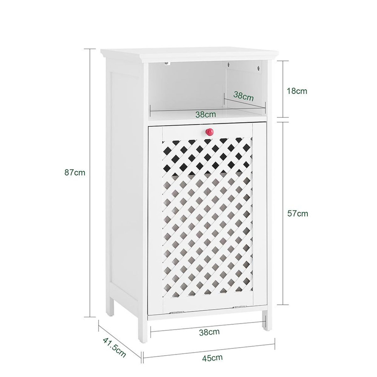 SOBUY SoBuy - Meuble De Buanderie à une porte - Blanc - 45x41.5x87cm - Nordique - BZR211-W