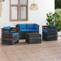 Voir la diapositive 1 : VIDAXL Salon palette de jardin 5 pcs avec coussins Bois de pin massif
