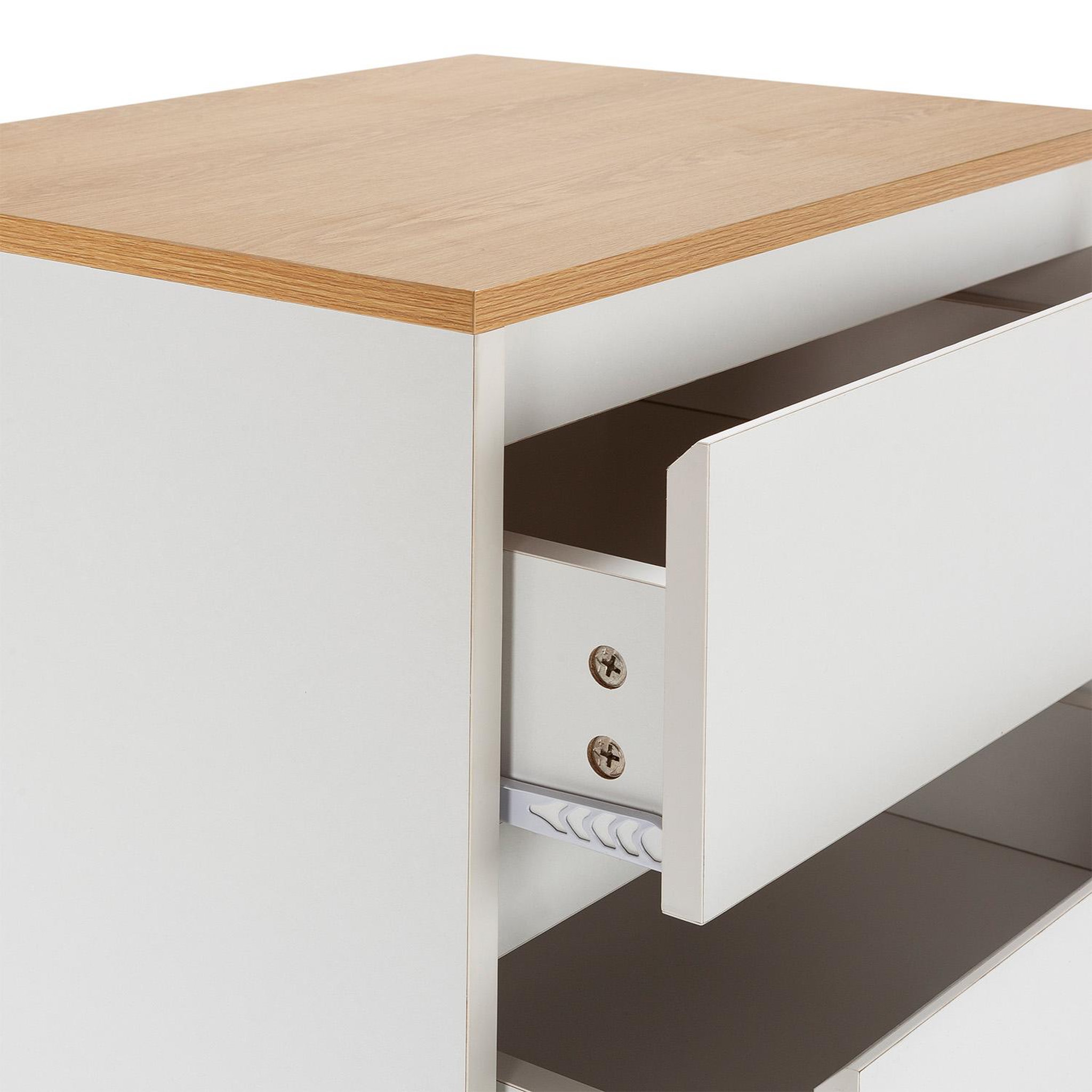 Voir la diapositive 5 : VS VENTA-STOCK Commode haute Desi 5 tiroirs couleur Blanc