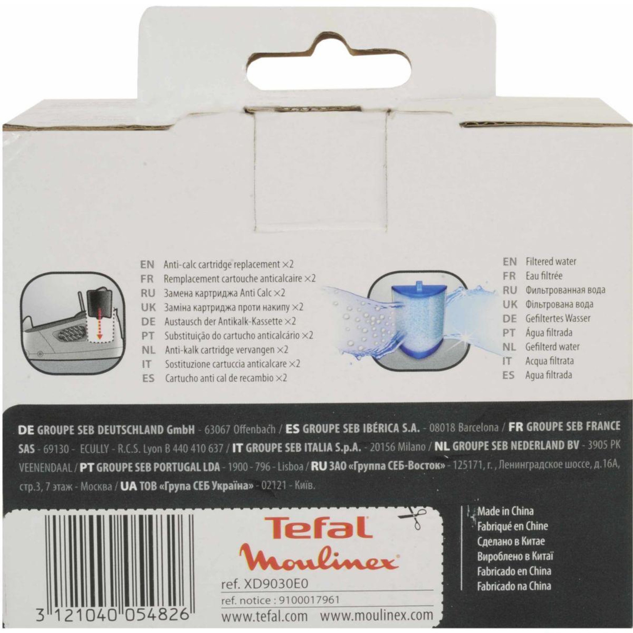 Voir la diapositive 2 : CALOR Cartouche anti-calcaire x2 pour centrale vapeur simply et purely