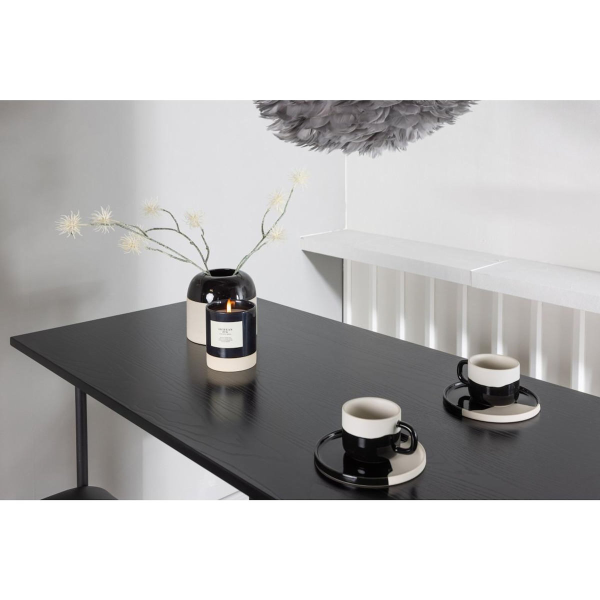 Paris Prix Ensemble Table de Bar & 4 Tabourets  Rax & Jonna  120cm Noir