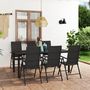 Voir la diapositive 1 : VIDAXL Ensemble a manger de jardin 7 pcs noir