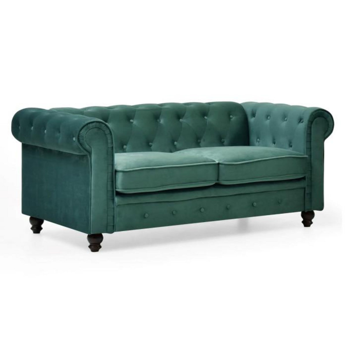 Paris Prix Canapé 2 Places Velours  Chesterfield  158cm Vert