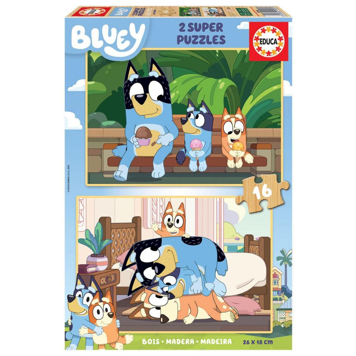EDUCA puzzle 2 X 16 pcs Bluey famille