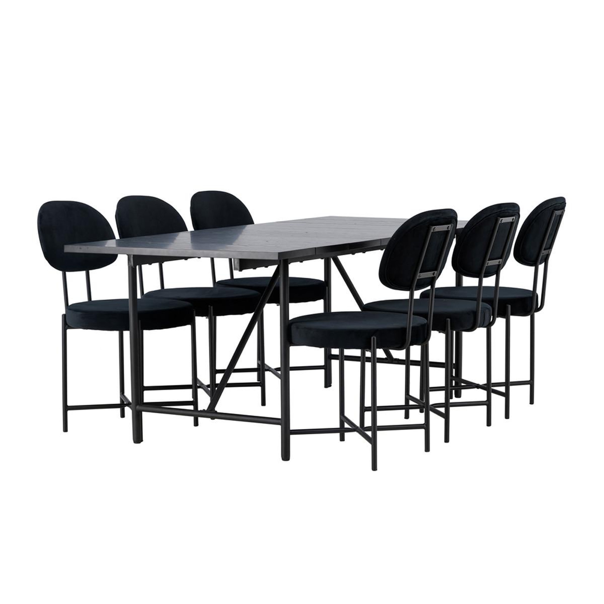 Paris Prix Ensemble table à manger & 6 chaises  astrid & stella  200cm noir