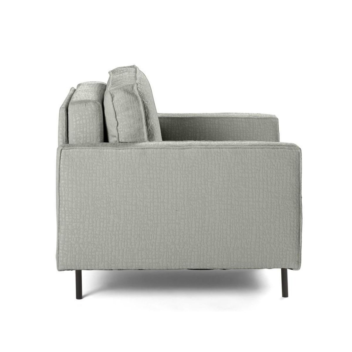 LISA DESIGN Charlie - fauteuil - pieds hauts - en tissu velours relief